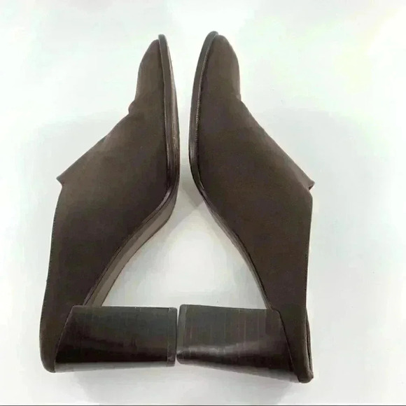 Donald J pliner heels size 8.5 chocolate brown square toe vintage 90s academia - Picture 6 of 12